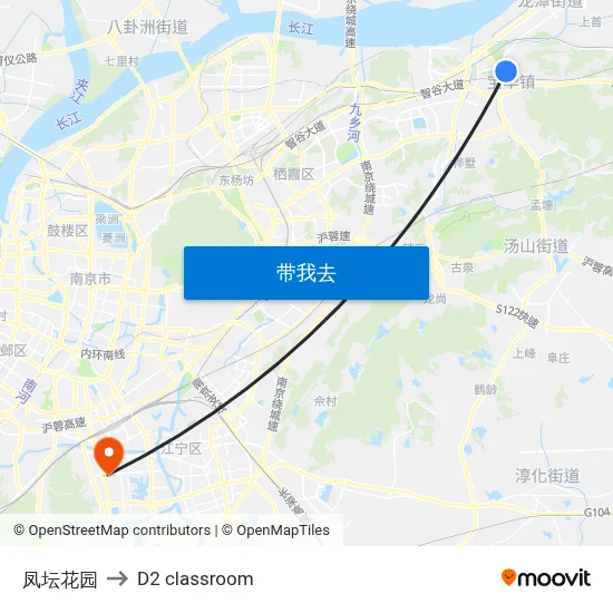 凤坛花园 to D2 classroom map