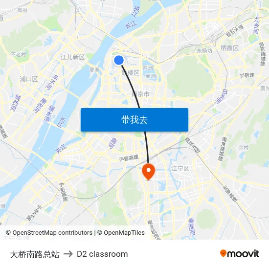 大桥南路总站 to D2 classroom map