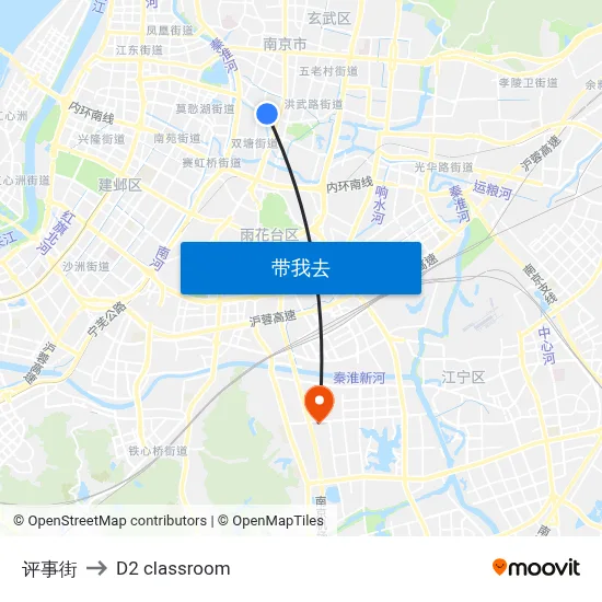 评事街 to D2 classroom map