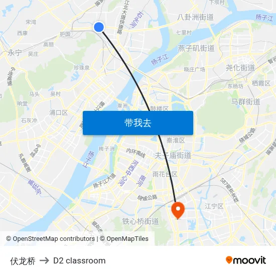 伏龙桥 to D2 classroom map