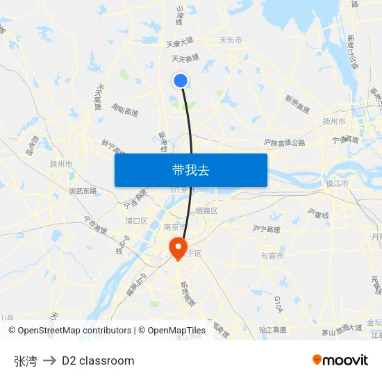 张湾 to D2 classroom map