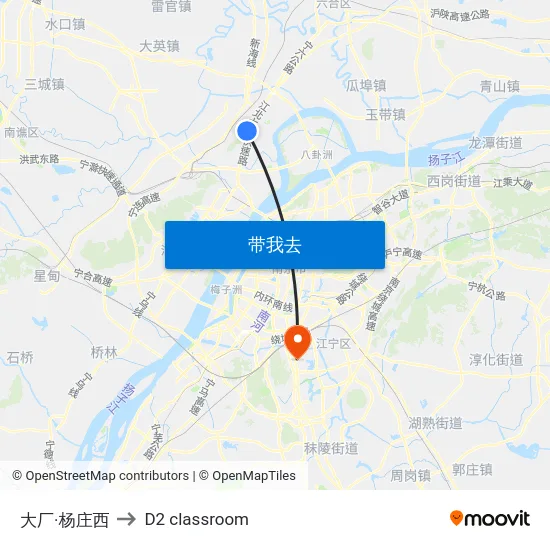 大厂·杨庄西 to D2 classroom map