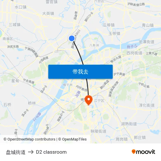盘城街道 to D2 classroom map