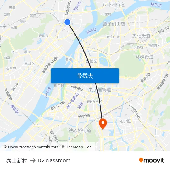 泰山新村 to D2 classroom map
