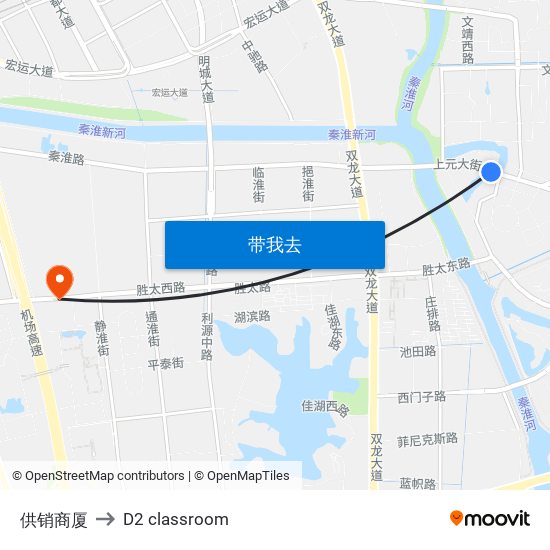 供销商厦 to D2 classroom map