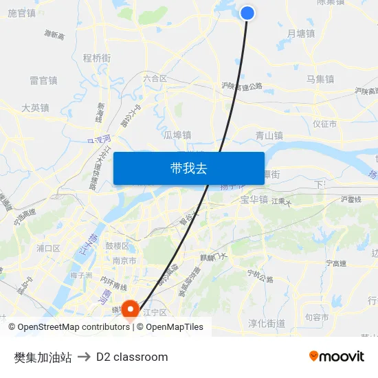 樊集加油站 to D2 classroom map