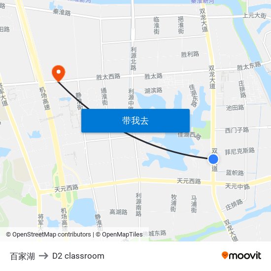 百家湖 to D2 classroom map