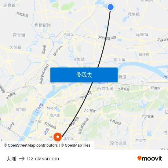 大潘 to D2 classroom map
