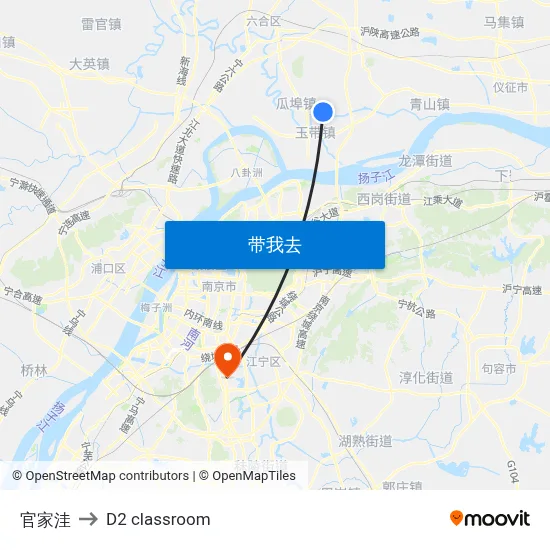 官家洼 to D2 classroom map