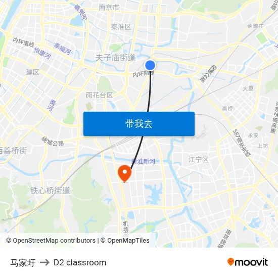 马家圩 to D2 classroom map