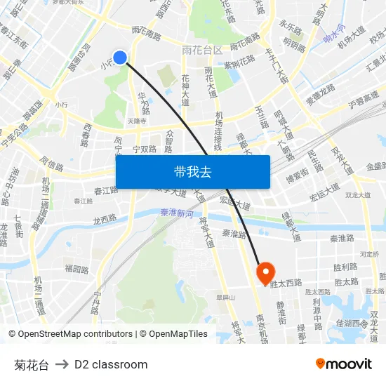 菊花台 to D2 classroom map