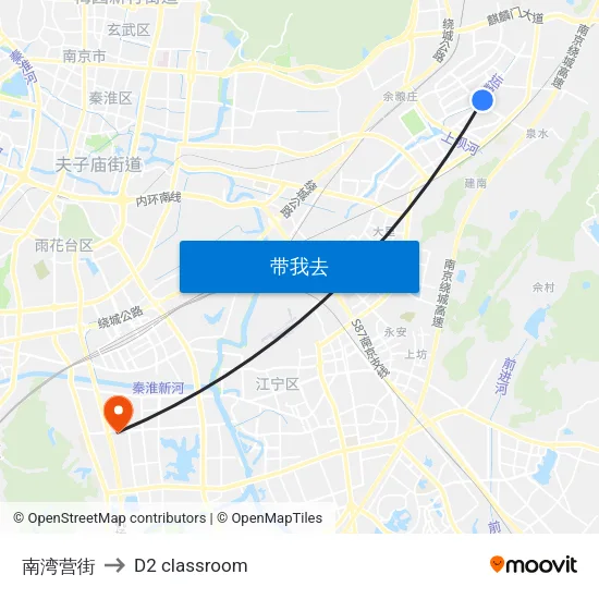 南湾营街 to D2 classroom map