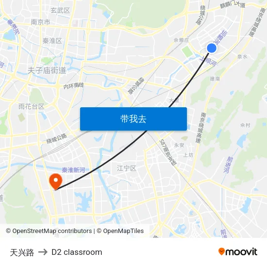 天兴路 to D2 classroom map