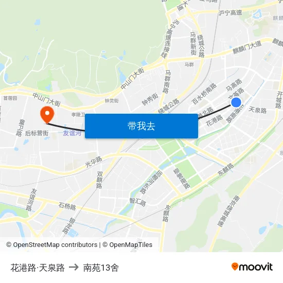 花港路·天泉路 to 南苑13舍 map