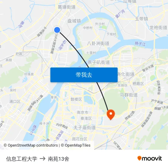 信息工程大学 to 南苑13舍 map