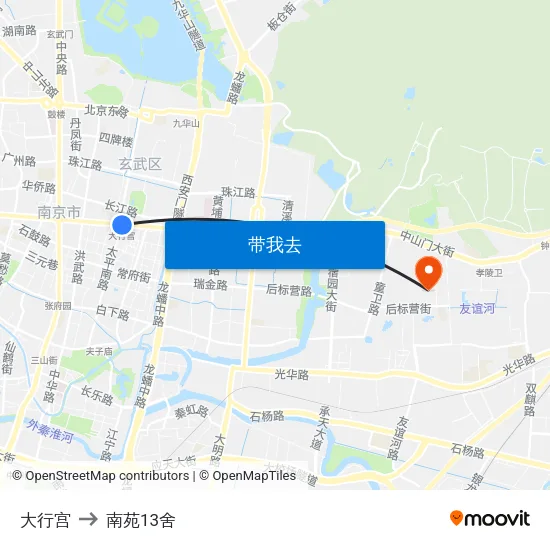 大行宫 to 南苑13舍 map
