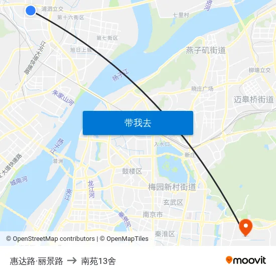 惠达路·丽景路 to 南苑13舍 map