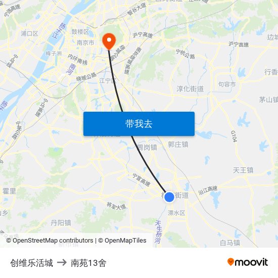 创维乐活城 to 南苑13舍 map