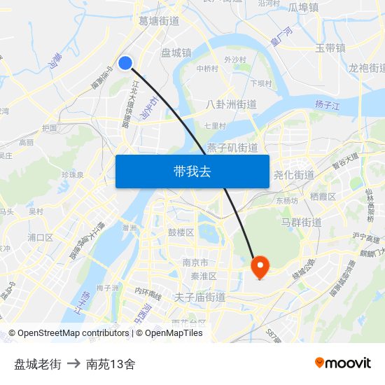 盘城老街 to 南苑13舍 map