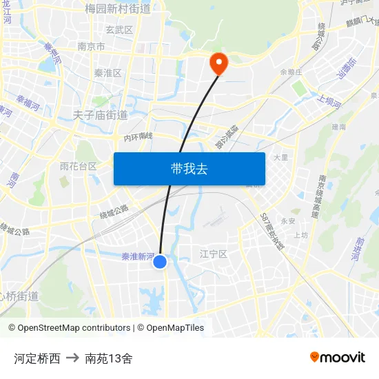 河定桥西 to 南苑13舍 map