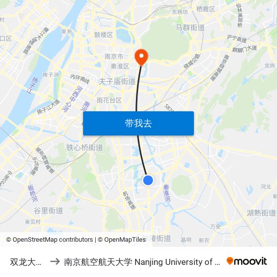 双龙大道九竹路 to 南京航空航天大学 Nanjing University of Aeronautics and Astronautics map