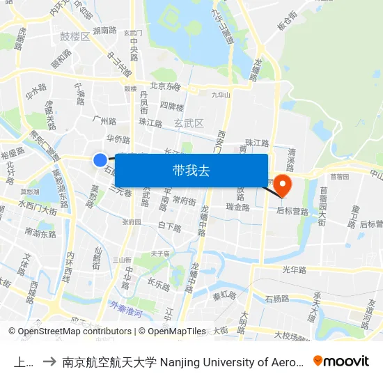 上海路 to 南京航空航天大学 Nanjing University of Aeronautics and Astronautics map
