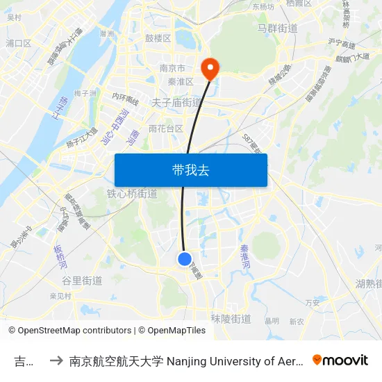 吉印大道 to 南京航空航天大学 Nanjing University of Aeronautics and Astronautics map