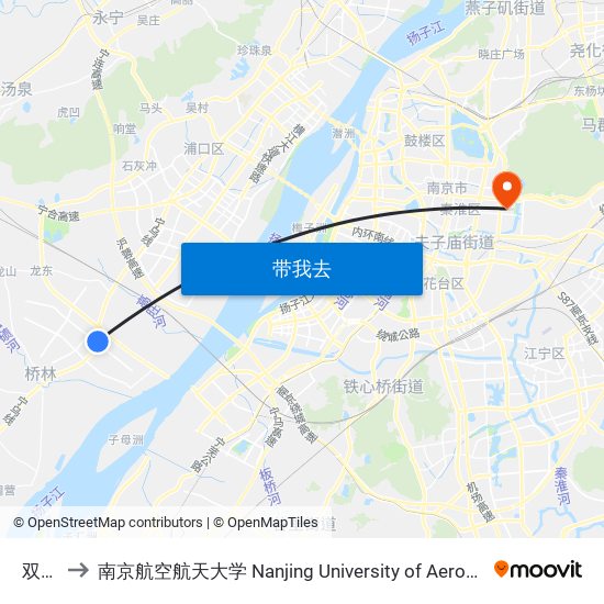 双峰路 to 南京航空航天大学 Nanjing University of Aeronautics and Astronautics map