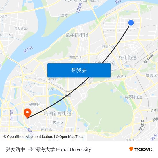 兴友路中 to 河海大学 Hohai University map