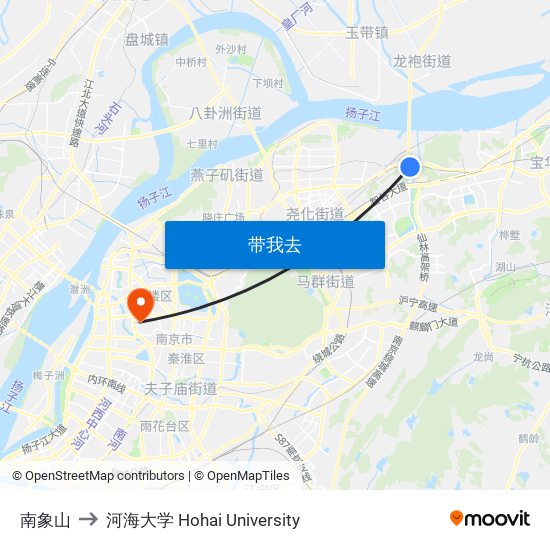 南象山 to 河海大学 Hohai University map