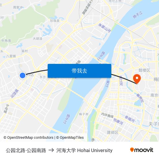 公园北路·公园南路 to 河海大学 Hohai University map