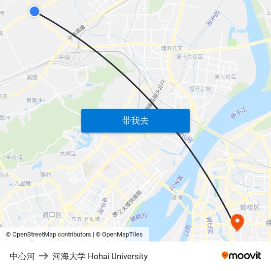 中心河 to 河海大学 Hohai University map