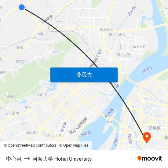 中心河 to 河海大学 Hohai University map