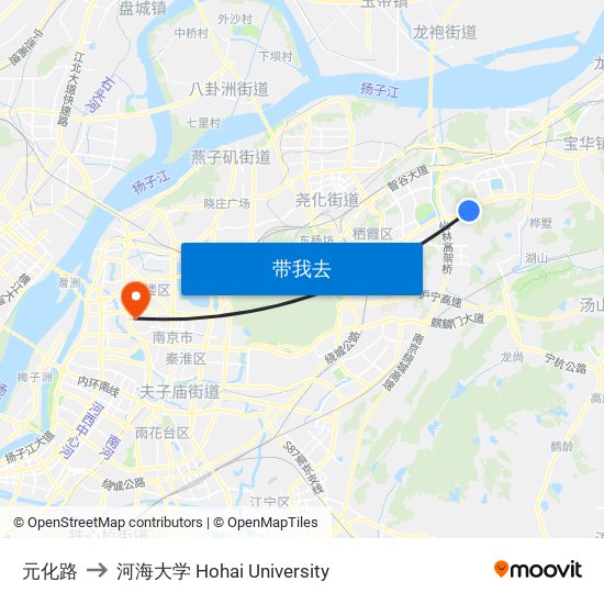 元化路 to 河海大学 Hohai University map