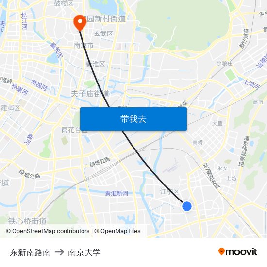 东新南路南 to 南京大学 map