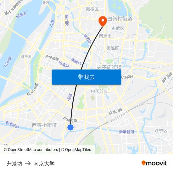 升景坊 to 南京大学 map