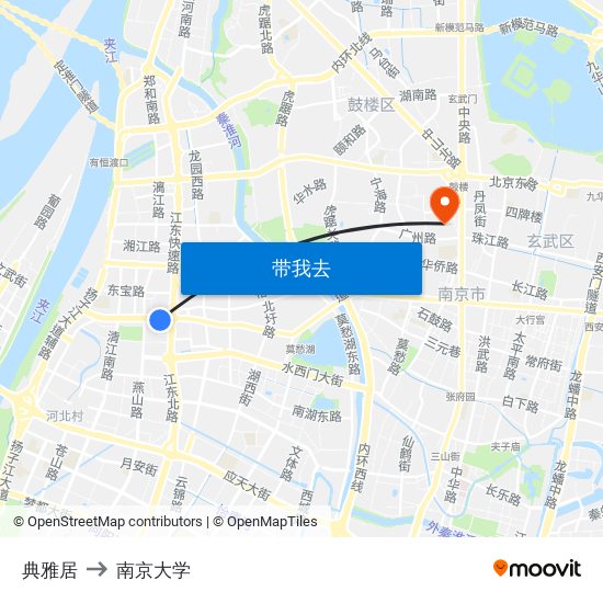 典雅居 to 南京大学 map