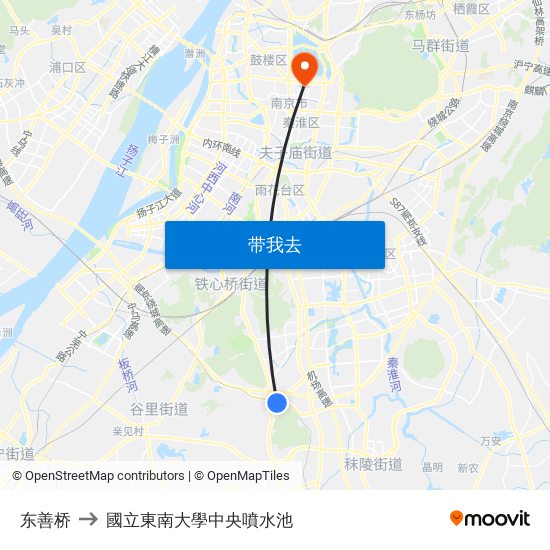 东善桥 to 國立東南大學中央噴水池 map