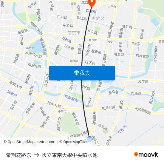 紫荆花路东 to 國立東南大學中央噴水池 map