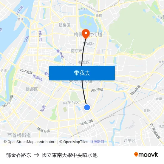 郁金香路东 to 國立東南大學中央噴水池 map