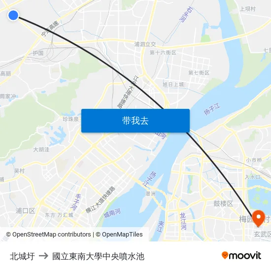 北城圩 to 國立東南大學中央噴水池 map
