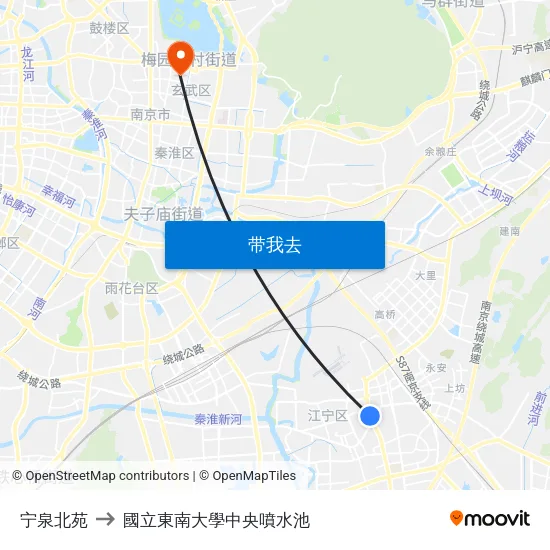 宁泉北苑 to 國立東南大學中央噴水池 map