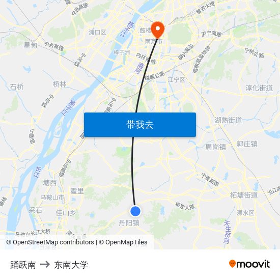 踊跃南 to 东南大学 map