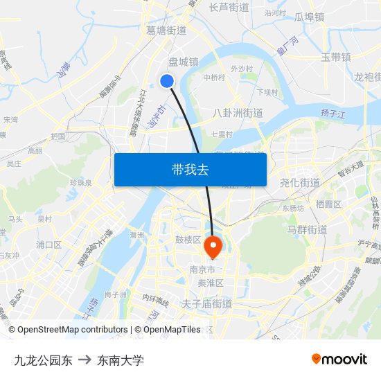 九龙公园东 to 东南大学 map