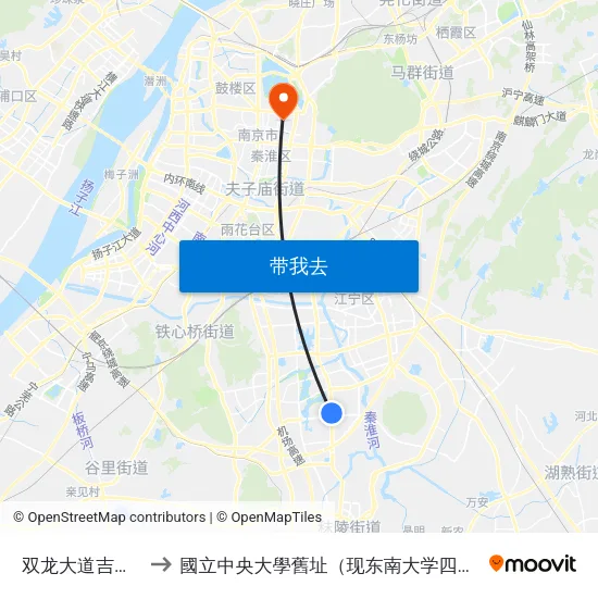 双龙大道吉印大道 to 國立中央大學舊址（现东南大学四牌楼校区） map