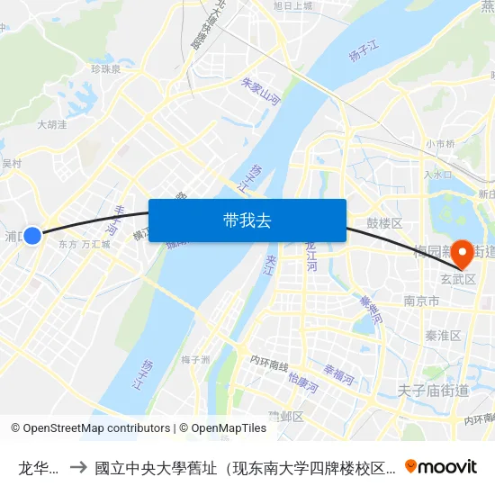 龙华路 to 國立中央大學舊址（现东南大学四牌楼校区） map