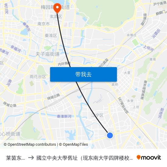 莱茵东郡 to 國立中央大學舊址（现东南大学四牌楼校区） map