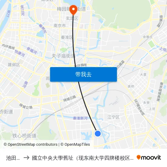 池田路 to 國立中央大學舊址（现东南大学四牌楼校区） map