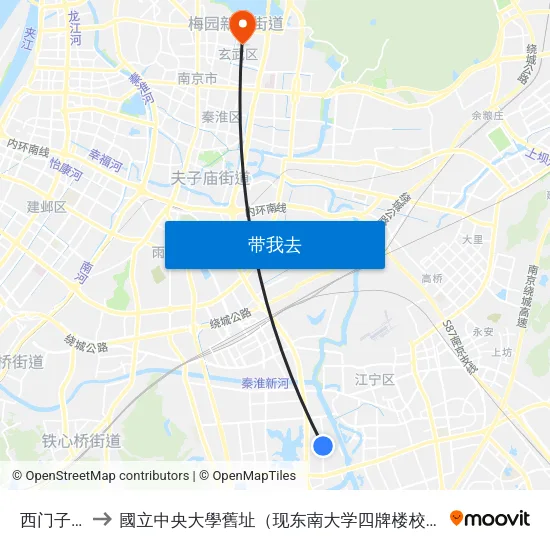西门子路 to 國立中央大學舊址（现东南大学四牌楼校区） map