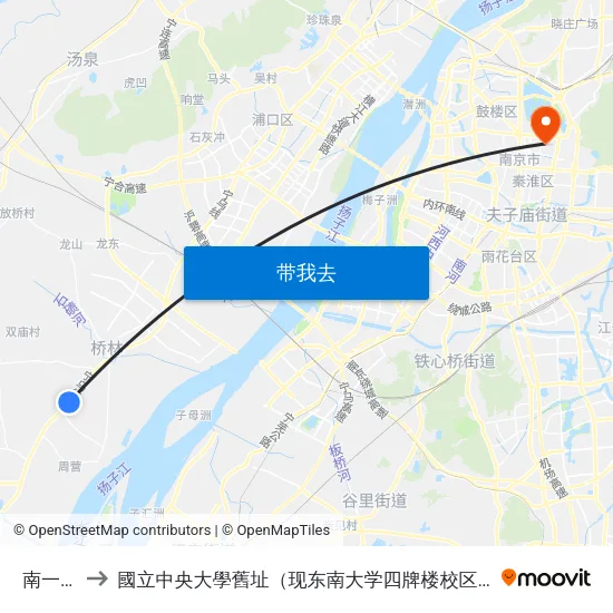 南一路 to 國立中央大學舊址（现东南大学四牌楼校区） map